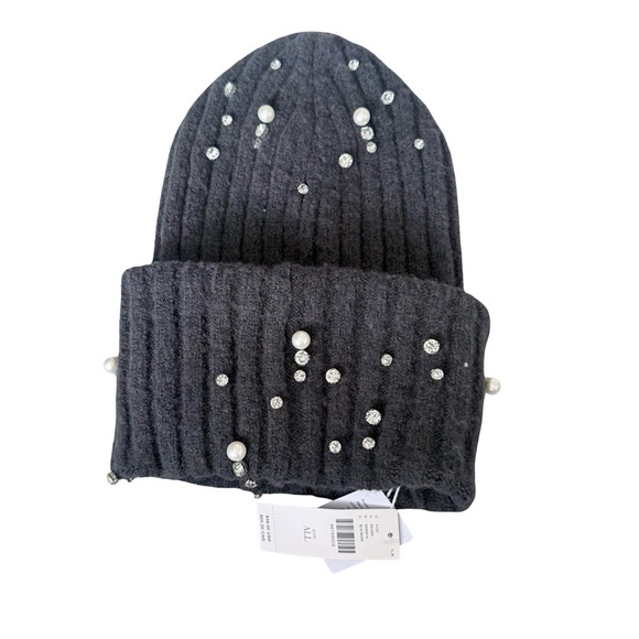 NWT Anthropologie Ribbed Embellished Beanie One Size main image 7